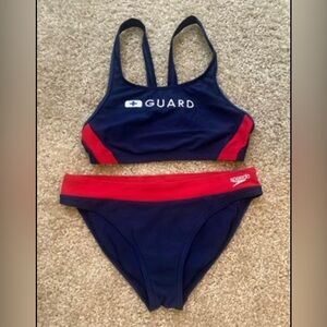 Speedo lifeguard, two piece bathing suit